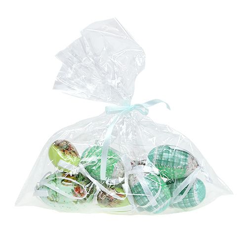 Floristik24 Jajka do zawieszenia zielonego asortymentu. 5-8 cm 8 sztuk