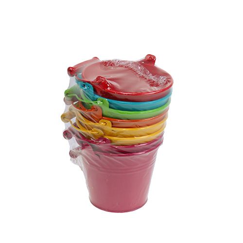 Floristik24 Wiadro Ø12cm H10cm 8szt różne kolory