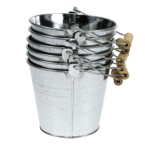 Produkt Wiadra Ø14cm W12cm 6 sztuk Błyszczący cynk