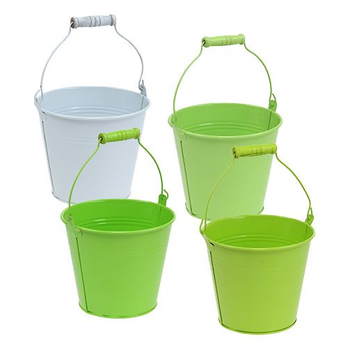 Floristik24 Wiadro zielony mix Ø14cm W12cm 6szt