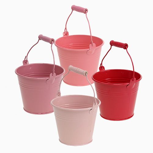 Floristik24 Wiaderko Pink Mix Ø12cm H10cm 8szt.