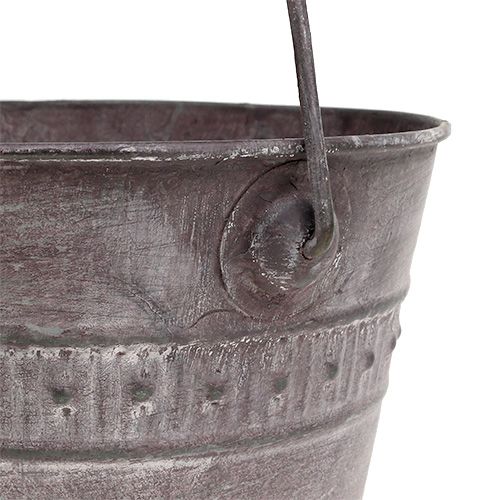 Floristik24 Wiaderko Cynk Ø15cm W12cm Fioletowe myte