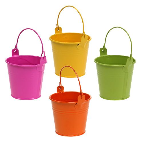 Floristik24 Wiadro kolorowe Ø8cm W7,5cm 12 sztuk