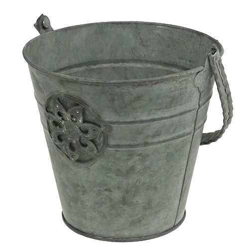 Floristik24 Wiadro z kwiatem Ø16cm H15cm Cynk