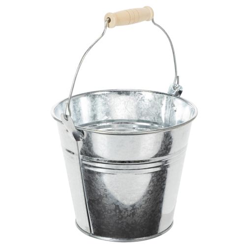 Wiadro Ø14cm H12cm 6 szt. Cynkowe, błyszczące | Floristik24.pl