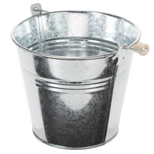 Wiadro Ø14cm H12cm 6 szt. Cynkowe, błyszczące | Floristik24.pl