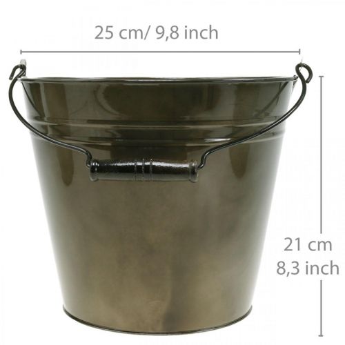 Floristik24 Wiadro metalowe, doniczka, pojemnik metalowy Ø25cm W21cm