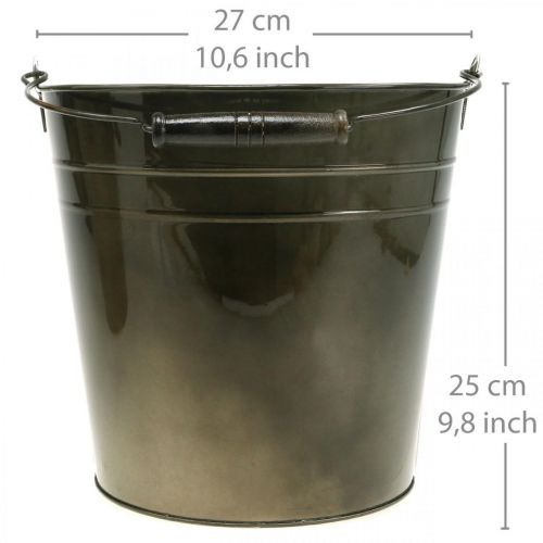 Floristik24 Metalowe naczynie, wiadro na rośliny, metalowa dekoracja Ø27cm W25cm