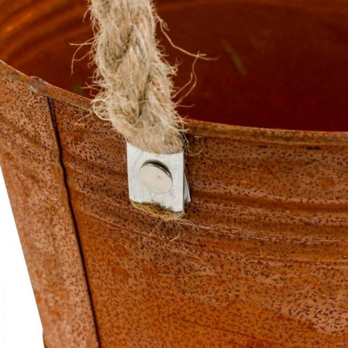 Produkt Metalowa doniczka z uchwytami, doniczka na zioła, dekoracja rdzy Ø16,5cm W15cm