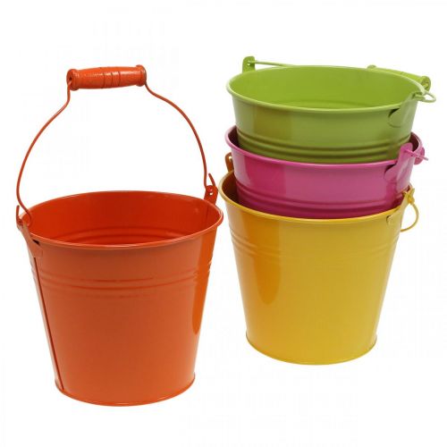 Wiadro doniczkowe metalowe wiadro dekoracyjne kolorowe kolory Ø14cm W12cm 6 szt