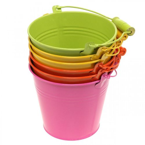 Produkt Wiadro doniczkowe metalowe wiadro dekoracyjne kolorowe kolory Ø14cm W12cm 6 szt