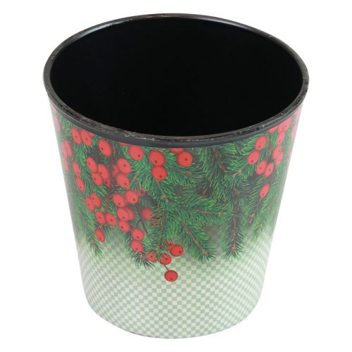 Floristik24 Wiadro doniczki świątecznej Ilex Ø15,5cm W13cm