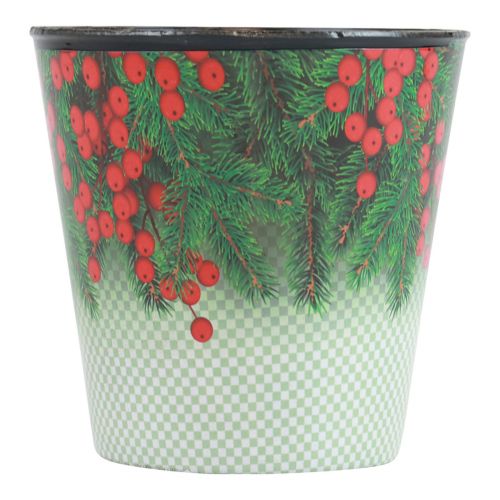 Floristik24 Wiadro doniczki świątecznej Ilex Ø15,5cm W13cm