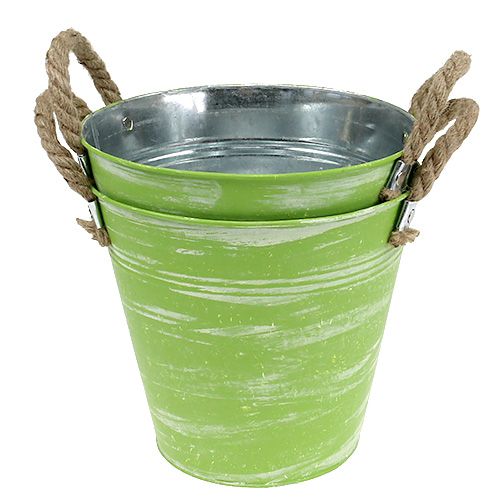 Floristik24 Wiadro Spring Green Ø25cm H24cm 2szt.