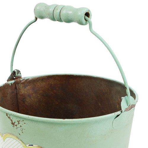 Floristik24 Wiaderko dekoracyjne antyczne z motywem Ø13,5cm H14,5cm