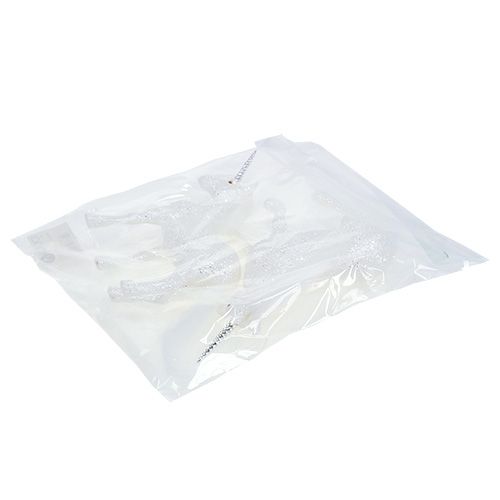 Floristik24 Jednorożec biały z brokatem 18cm 2szt.