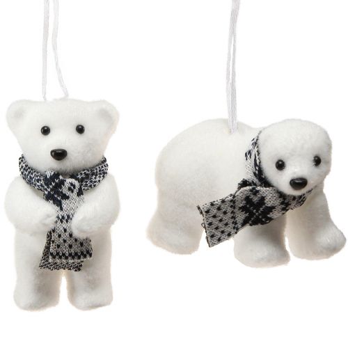 Dekoracja misia polarnego do zawieszania figurek zimowych 11×7cm 4 szt