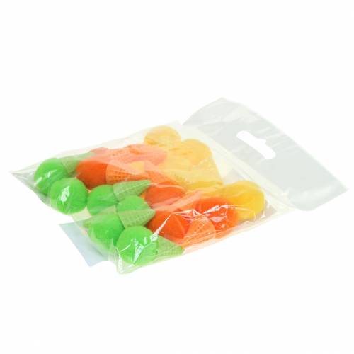 Produkt Lody w waflu sztucznym zielonym, żółtym, pomarańczowym mix 3,5cm 18 szt