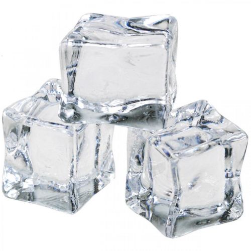 Floristik24 Sztuczne kostki lodu dekoracyjne lodowe przezroczyste 2,5×3×2,5cm 12 szt