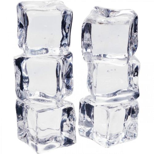 Floristik24 Dekoracyjne kostki lodu, letnia dekoracja, sztuczny lód 3cm 6 szt