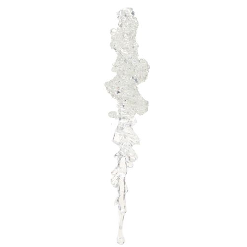 Ozdoba soplowa z brokatem, zimowa, 17,5 cm, 4 sztuki