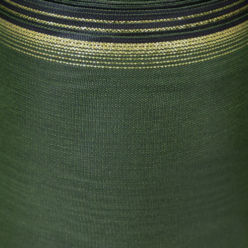 Produkt Elegancka wstążka do wieńca z mory, 175 mm, ciemnozielona z perłowym brzegiem i splotem taftowym na okazje świąteczne