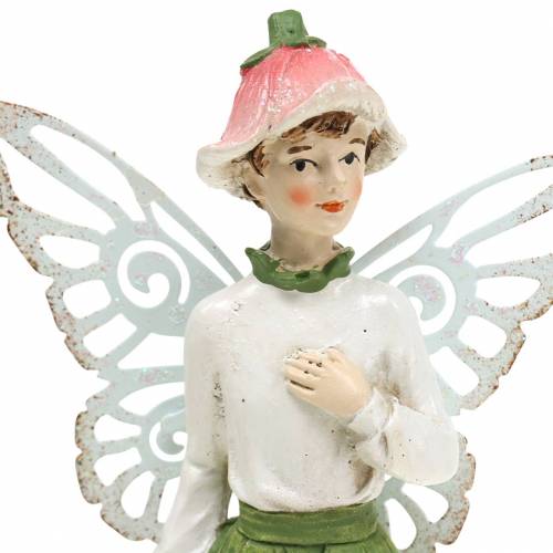 Floristik24 Figurka dekoracyjna elf elf para biała, różowa, zielona H20cm 2szt.