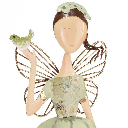 Floristik24 Figurki Elfów Metalowa Dekoracja Serce Ptak H55cm/60cm 2szt