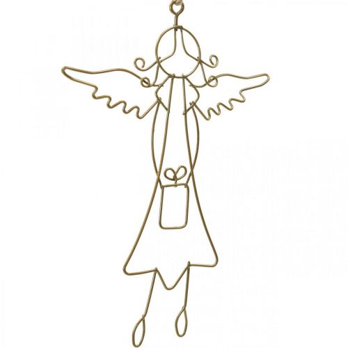 Produkt Wisiorek Anioł Świąteczny aniołek druciany figurki złoty 15cm 6szt