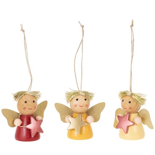 Dekoracyjna zawieszka anioł z gwiazdką do zawieszenia, 5cm, 9 sztuk kupić | Floristik24.pl