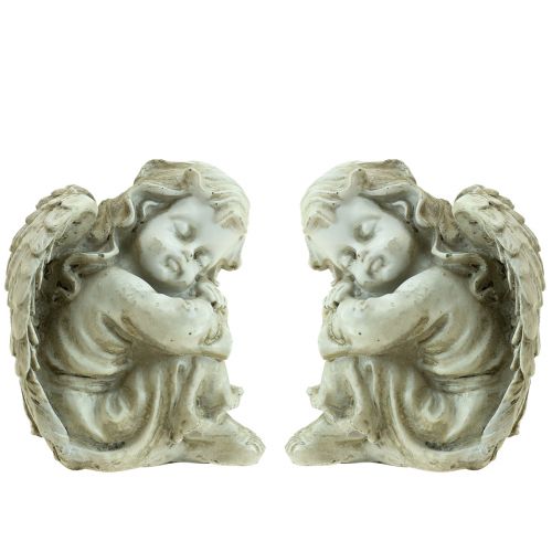 Produkt Anioł na grób Kremowy anioł na grób Śpiący anioł 6×5,5×8cm