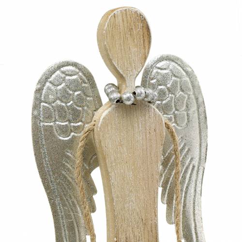 Produkt Drewniany aniołek natura z brokatem W53cm