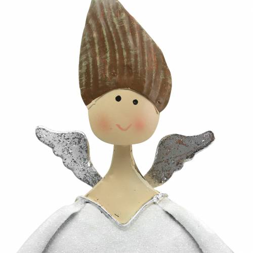 Floristik24 Dekoracyjne trio anioła metal biały, brokat Ø10 / 11,5 / 7cm H28,5/18 / 21cm 3szt