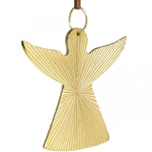 Produkt Aniołek dekoracyjny, metalowa zawieszka, ozdoba świąteczna Złota 9×10cm 3szt.