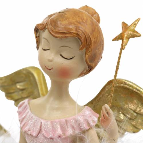 Produkt Deco Ballerina Aniołek różowy, złoty Ø11,5 H15cm 2szt.