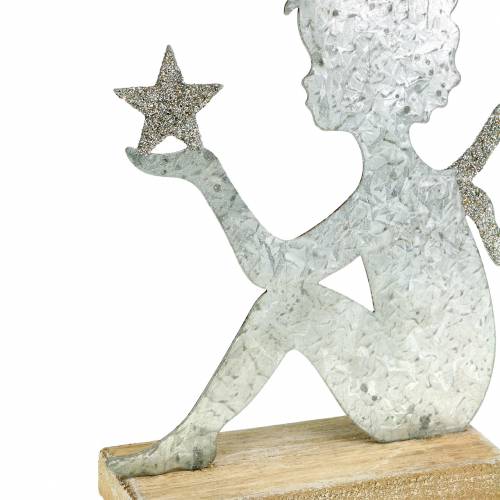 Floristik24 Angel Silver Glitter 18cm x 17,5cm