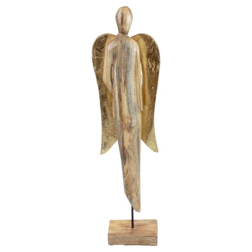 Drewniany aniołek Drewniana figurka anioła dekoracja w kolorze naturalnego złota 17×9,5×58cm