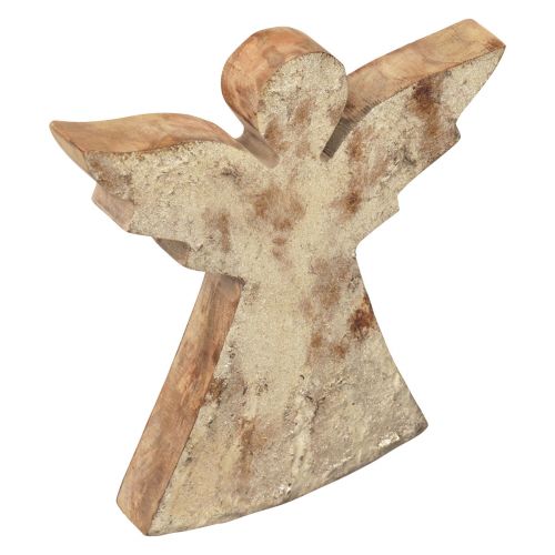 Produkt Dekoracja aniołków bożonarodzeniowych Świąteczne drewno mango 20×18×2,5cm