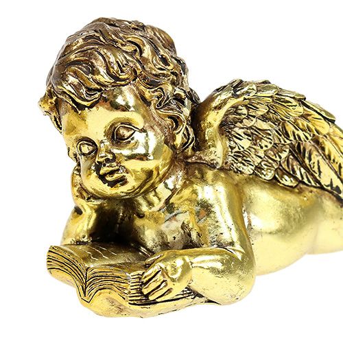Floristik24 Anioł z leżącą książką złoty 11-13cm 4 szt