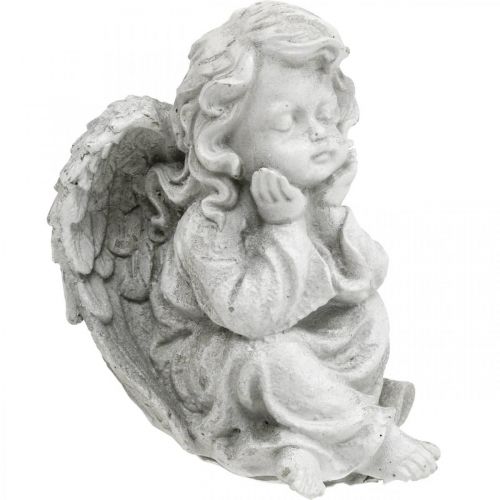 Floristik24 Figurka anioła mała dekoracja nagrobna figurka ogrodowa szara W9cm 3 szt