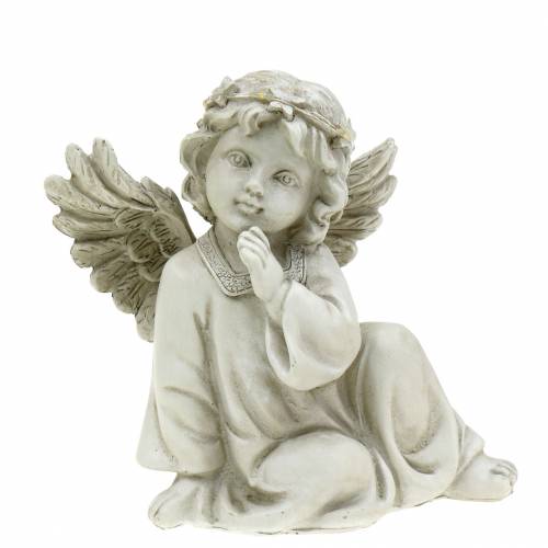 Floristik24 Deco aniołek siedzący z lampką LED 14cm x 8,5cm