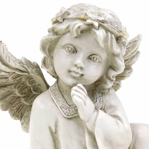 Floristik24 Deco aniołek siedzący z lampką LED 14cm x 8,5cm