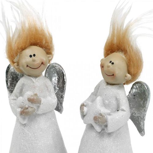 Floristik24 Deco Anioł Figurka świąteczna Aniołek biały 4,5×3,5×11cm 4szt.