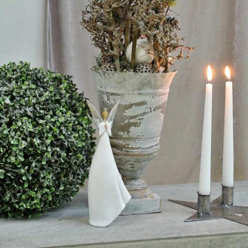 Floristik24 Deco Figurka Anioła Biała z Sercem Dekoracja Bożonarodzeniowa H31,5cm Zestaw 2 szt.