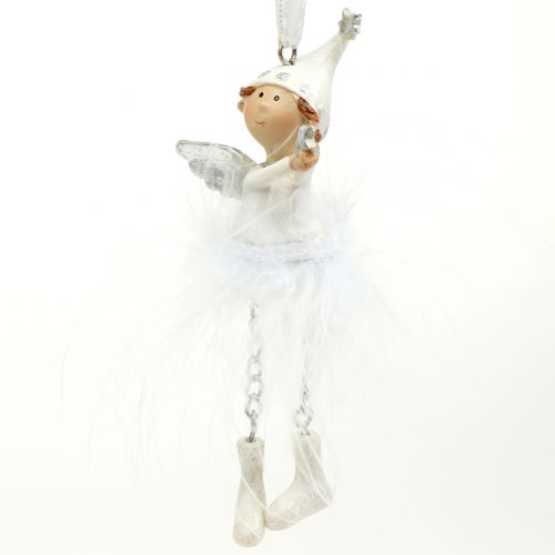 Floristik24 Aniołek do zawieszenia biały 11cm 4szt.