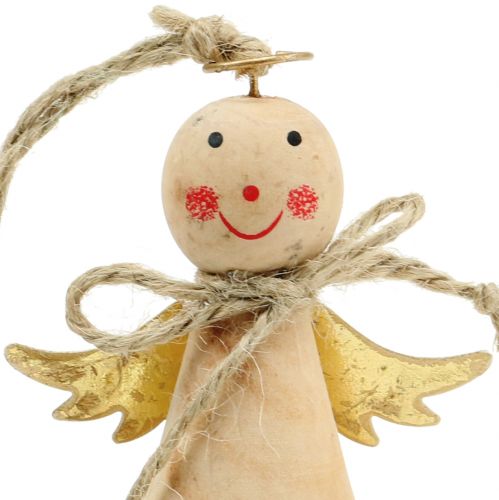 Produkt Aniołek do zawieszenia naturalny, złoty 8cm 4 szt