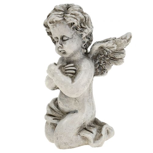 Floristik24 Figurki aniołów szare 9cm 3 szt