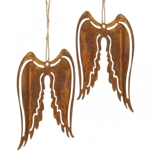 Floristik24 Skrzydła anioła metal deco wieszak patyna dekoracja 19,5cm 3szt