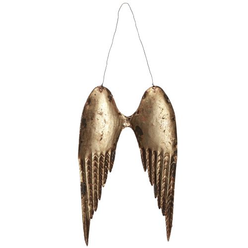 Produkt Skrzydła anioła do zawieszania metalowe w kolorze antycznego złota 24×37cm