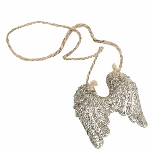 Floristik24 Skrzydełka anioła do zawieszenia w złotym brokacie 5cm×5,2cm 12szt.